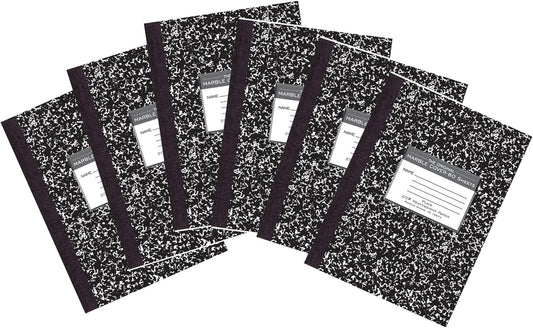 ROARING SPRING Signature Collection Composition Notebook, 6 Books, Hardcover, Unruled 20# Premium Plain Paper, 80 Sheets/160 Pages, 10.25" x 7.88", Made in USA