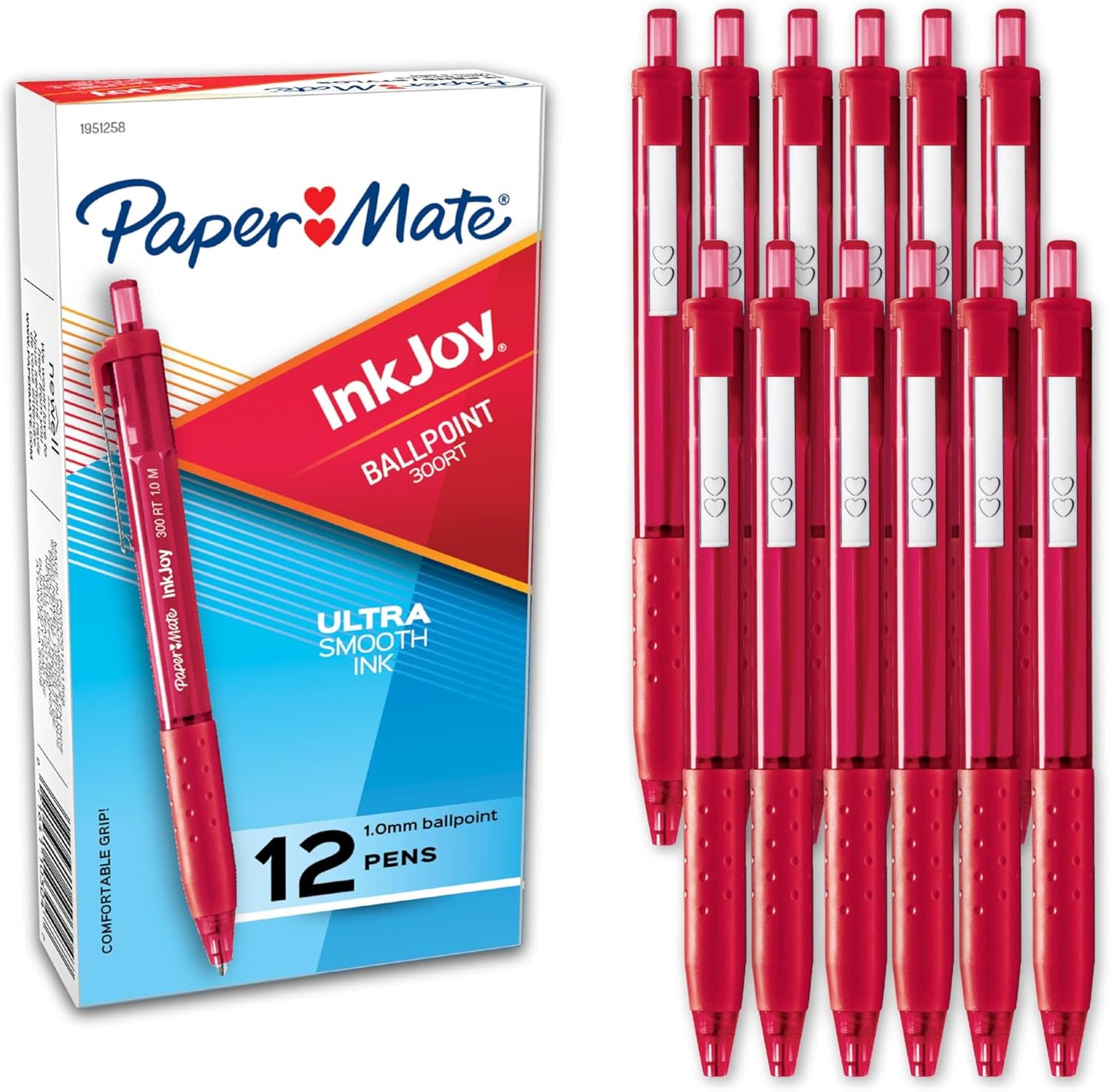 Paper Mate InkJoy 300RT Retractable Ballpoint Pens, Medium Point, Black, 12 Count