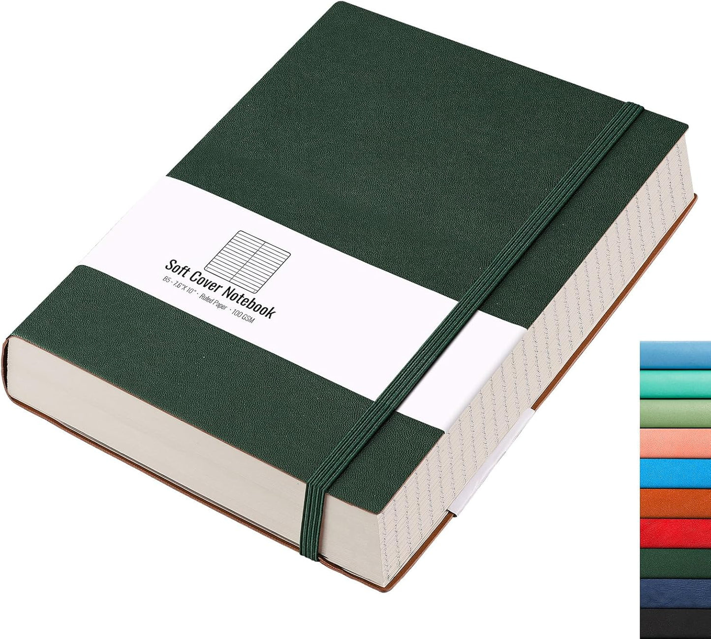AHGXG 8.5''×11'' Notebook College Ruled - Large A4 Notebook Lined Journal - 320 Pages Thick Journal for Writing, 100gsm Thick Paper, Leather Softcover, for Work School - Black