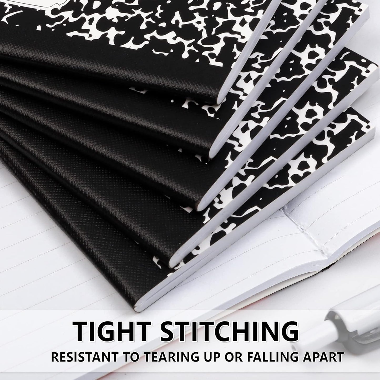 feela Mini Composition Notebook, Cute 30 Pack Black Narrow Ruled Mini Composition Books Bulk, Small Pocket Marble Journal Notebooks for Kids Students College Office, Pocket Size 4.5 x 3.25 in