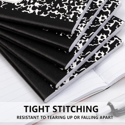 feela Mini Composition Notebook, Cute 30 Pack Black Narrow Ruled Mini Composition Books Bulk, Small Pocket Marble Journal Notebooks for Kids Students College Office, Pocket Size 4.5 x 3.25 in