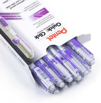 Pentel Quick Click Mechanical Pencil, (0.7mm), Medium, Black Barrel, Box of 12 Pencils (PD217A)