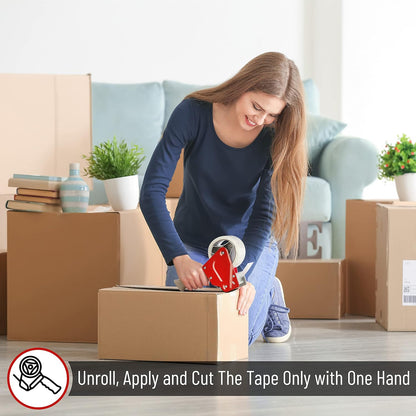 Mr. Pen- Heavy Duty Packing Tape, 1.88" Wide, 60 Yard, 6 Pack With 1 Dispenser Gun, 2 Inch, Clear Packaging Tape for Moving Boxes