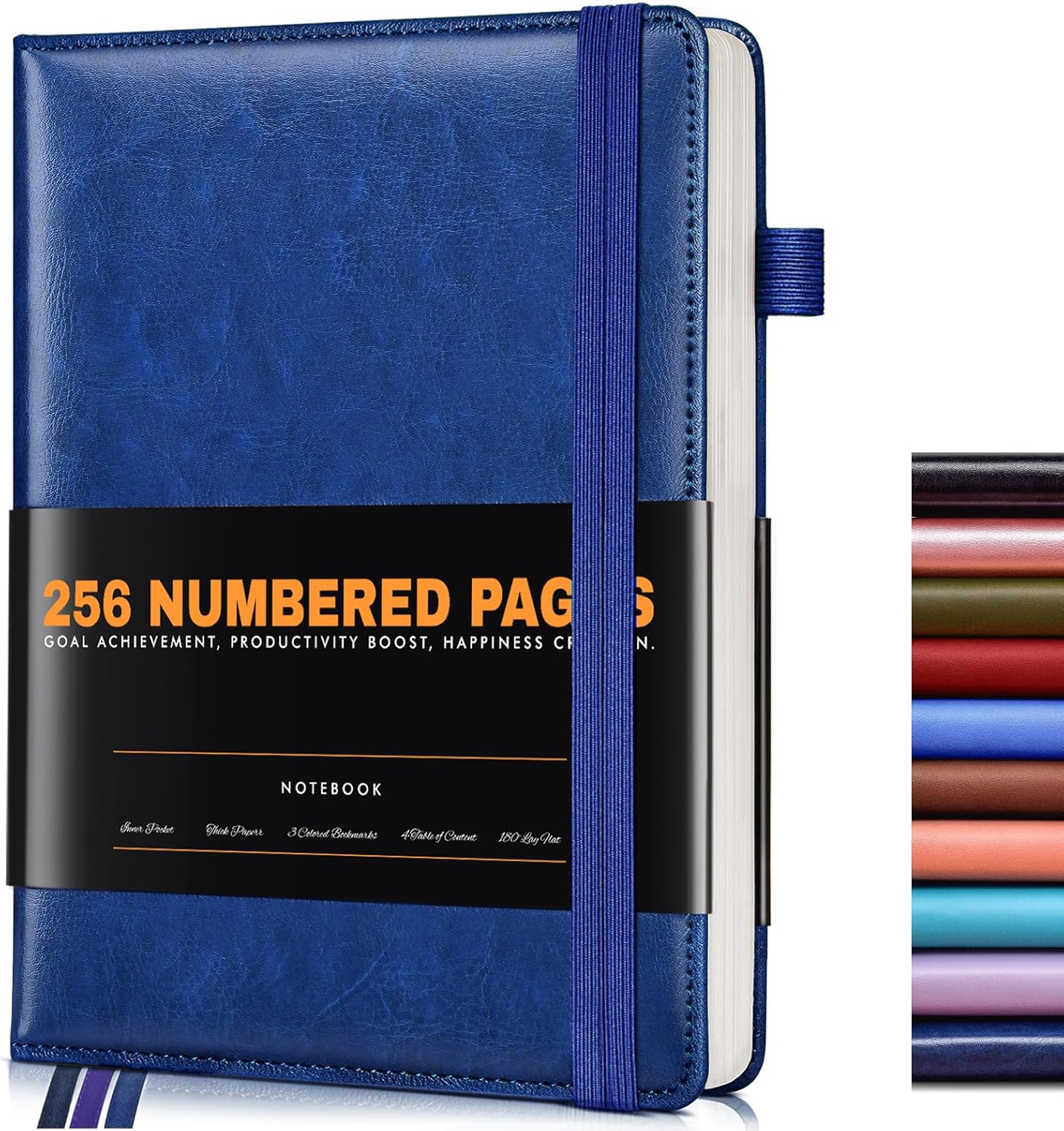 Lined Journal Notebook for Women Men, 256 Numbered Pages Hardcover Leather Journals for Writing, A5 Journaling Notebooks, College Ruled Journal for Business Work School Note Taking 5.75" x 8.38" Brown