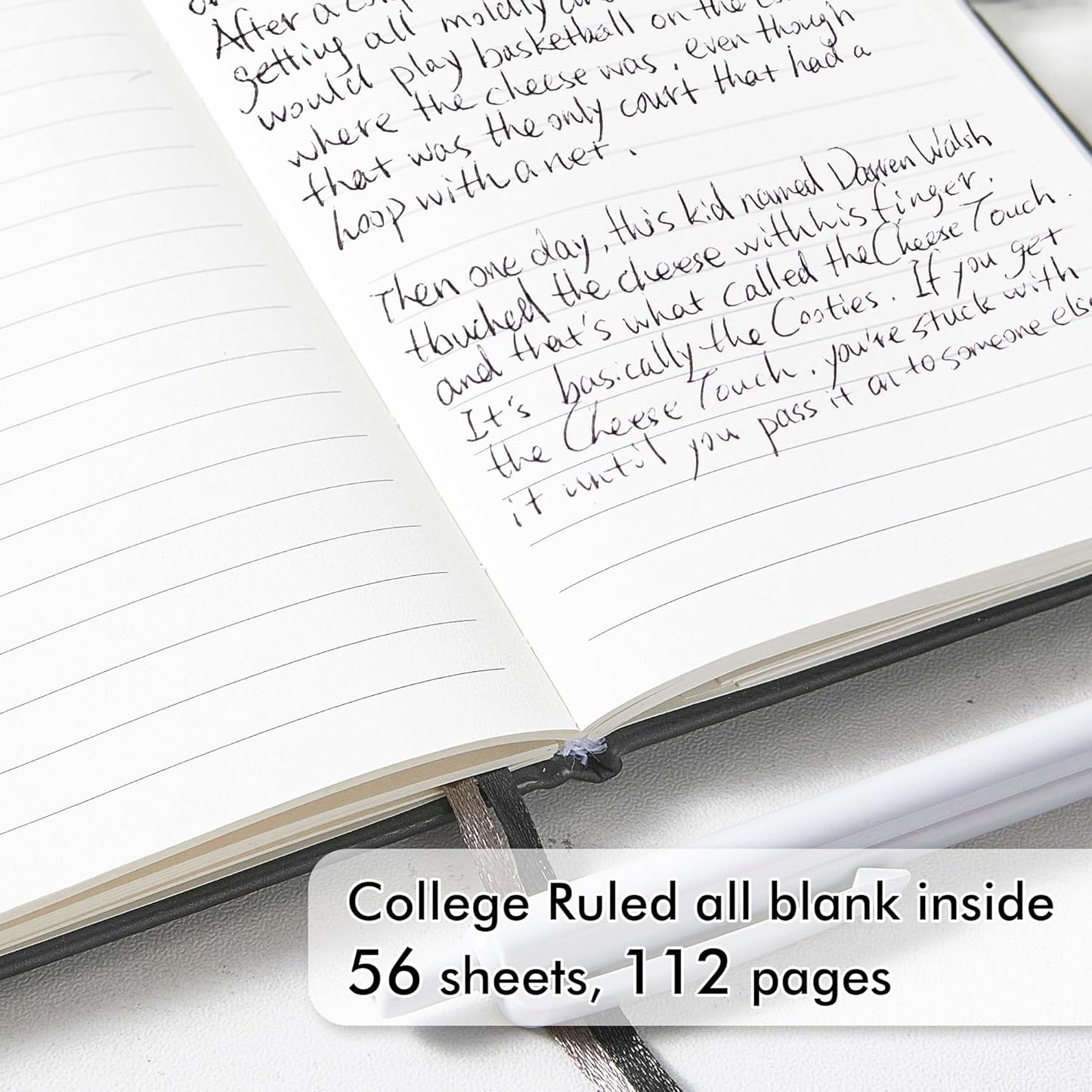 feela 3 Pack Pocket Notebook Journals with 3 Black Pens, A6 Mini Cute Small Journal Notebook Bulk Hardcover College Ruled Notepad with Pen Holder for Office School Supplies, 3.5”x 5.5”, Gray
