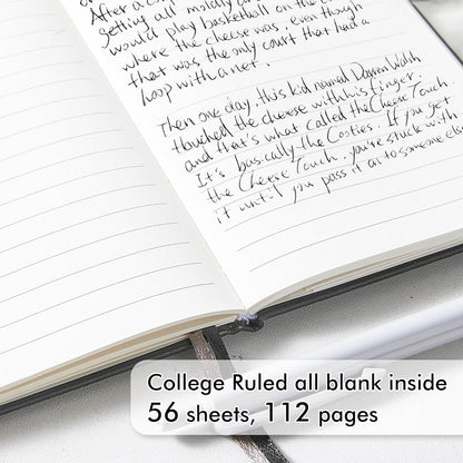feela 3 Pack Pocket Notebook Journals with 3 Black Pens, A6 Mini Cute Small Journal Notebook Bulk Hardcover College Ruled Notepad with Pen Holder for Office School Supplies, 3.5”x 5.5”, Gray