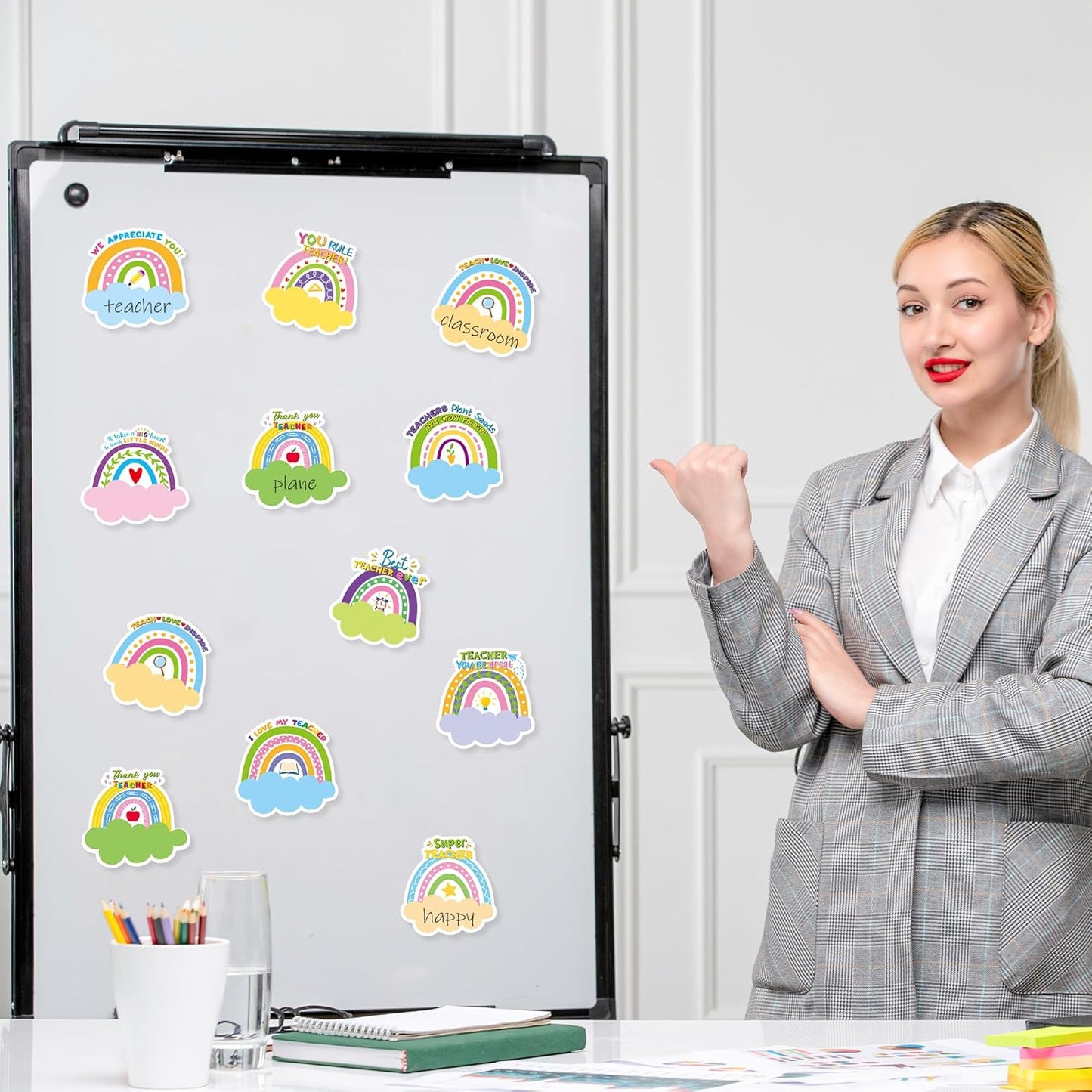 Xqumoi 30 Pack Teacher Sticky Notes - Funny Coffee Cup Self Sticky Notepads Writing Memo Pads for Teacher Appreciation Back to School Office Supplies Coffee Lover Gift Party Favors Goodies Bag Fillers