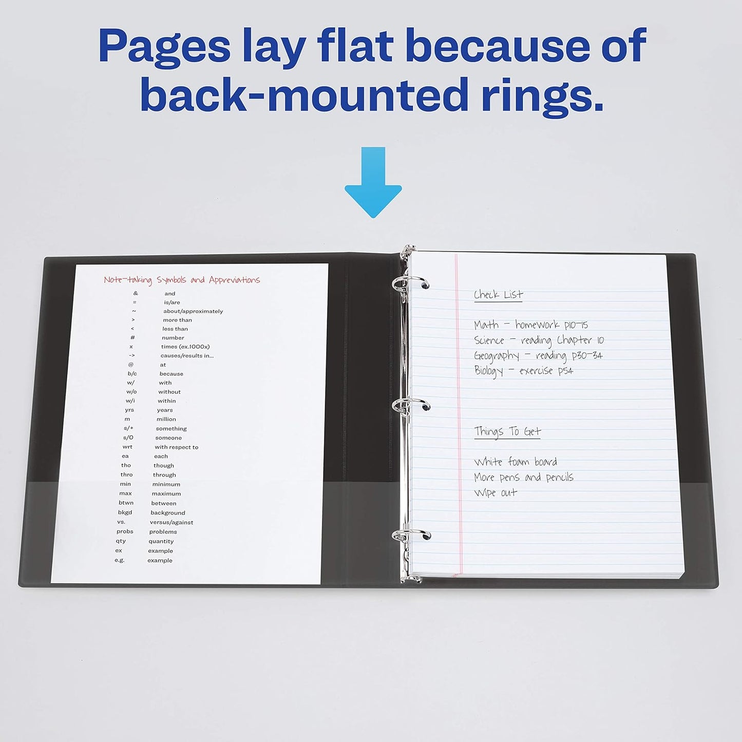 Avery Standard View 3 Ring Binder, 2" Round Rings, 375-Sheet Capacity, 2.8 Inch Wide Spine, 1 Black Binder, Ideal for Lightweight Organization and Occasional Referencing (05781)