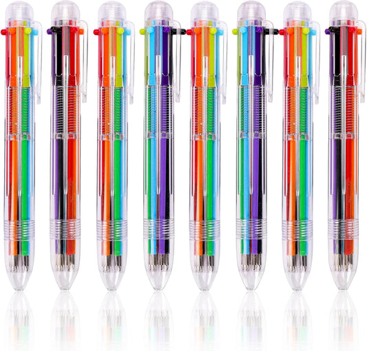 JPSOR 28 Pack Multicolor Pen, 0.5mm 6-in-1 Multicolor Ballpoint Pens, 6 Colors Retractable Ballpoint Pens for Office School Supplies Students Gift