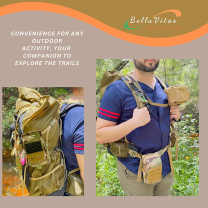 Tactical Molle Pouch Small Notebook Cover EDC Utility Bag Tool Pouch Gadget Organizer Military Waist Bag with US Flag Patch, 3”x5” Waterproof Notepad Pocket Notebook and Weatherproof Pen