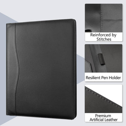 Padfolio Portfolio Organizer Legal Pad Holder Padfolio Folder Leather Portfolio Storage Clipboard Notepad with Cover for Letter Size A4 Writing Pad for Business and School Office