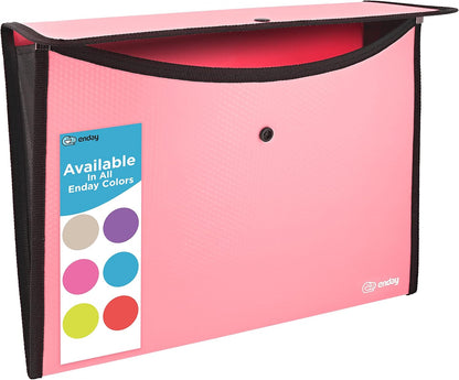Square Flap Document Holder Blue, Expanding File Folder, A4 Letter Size Reusable Filling Envelopes, Snap Closure Wallet File Pouch Also Available in Pink, Purple, Green, Red, Grey, 1 Pc– By Enday