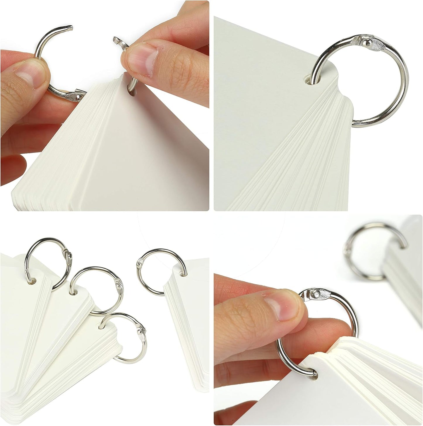 Mr. Pen- Loose Leaf Binder Book Rings, 5 Assorted Sizes (0.6", 1", 1.2", 1.5",2"), 36 Pack, Metal Binder Rings for Index Cards, Keychains, School, Home, Office, Silver
