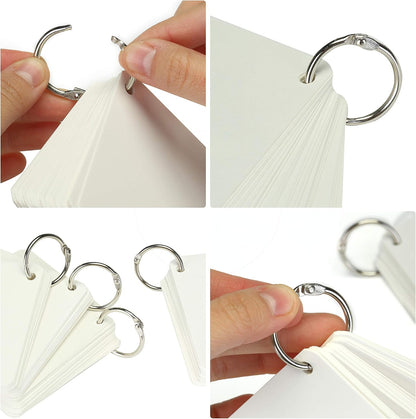 Mr. Pen- Loose Leaf Binder Book Rings, 5 Assorted Sizes (0.6", 1", 1.2", 1.5",2"), 36 Pack, Metal Binder Rings for Index Cards, Keychains, School, Home, Office, Silver