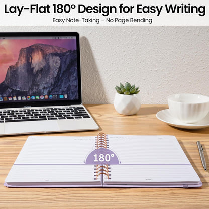 CICPAP Lined Spiral Journal Notebook, A5 College Ruled Notebook for Journaling, Note-Taking, and Daily Planning, Durable Hardcover with an Elegant Design, Purple
