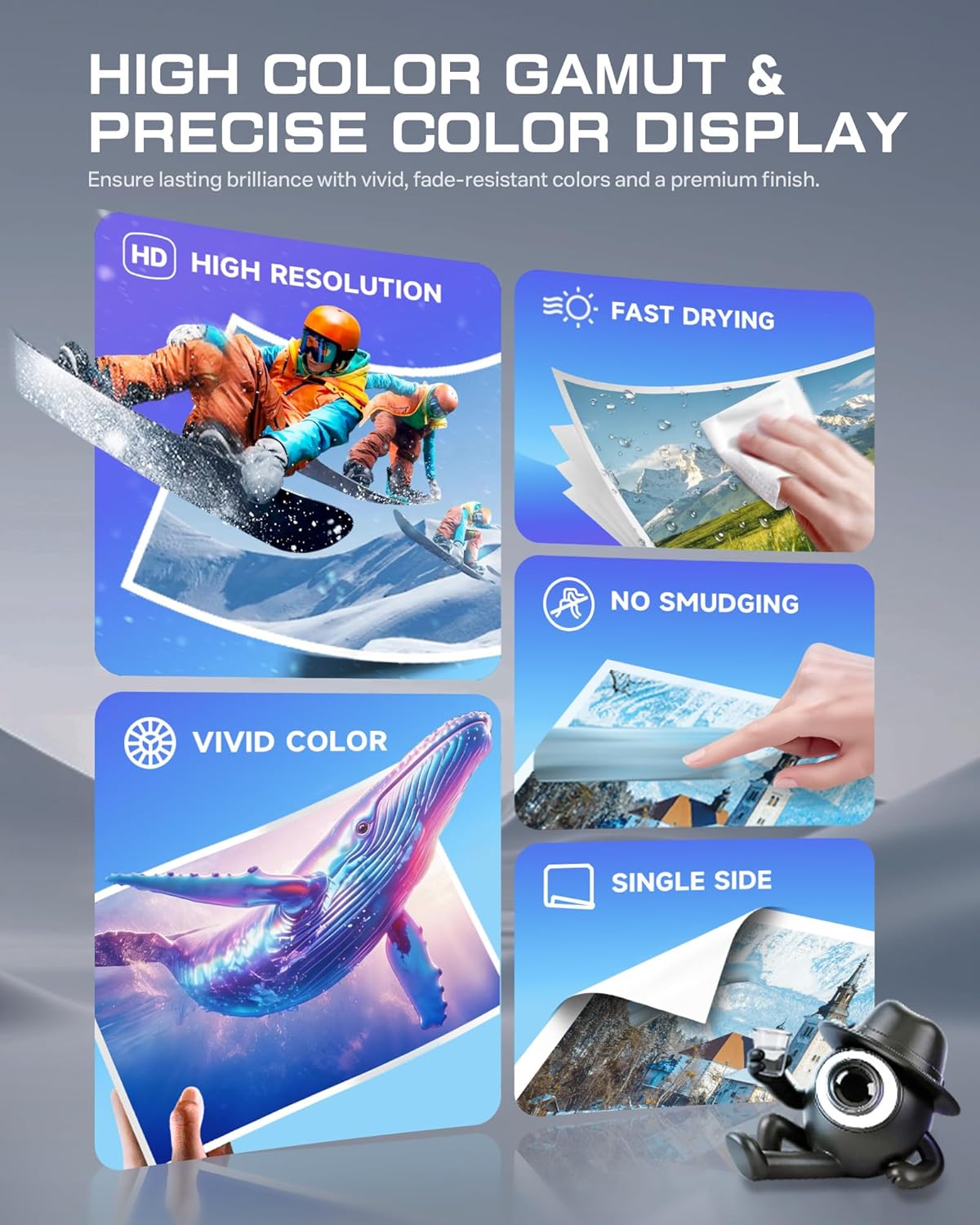 220 Sheets Photo Paper Glossy Inkjet 8.5x11 44lb 160Gsm A4 Letter Size Suitable for All Dye Ink Printers for Calendar Menu Brochure Paper Flyers Paper, Cards