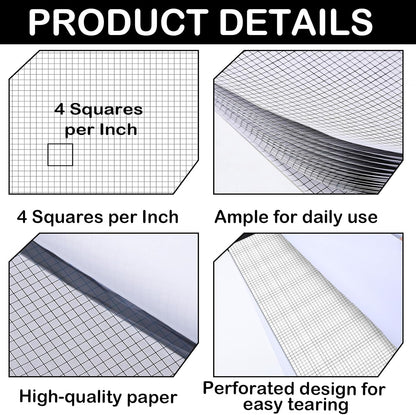 gisgfim Large Engineering Graph Paper Pad 22x 17 Landscape 4 X 4 Blue Grid Pad Giant Drafting Sketching Paper Blueprint Grid-Based Graphing for Engineer Designer Architect Draftsman Rolled Delivery