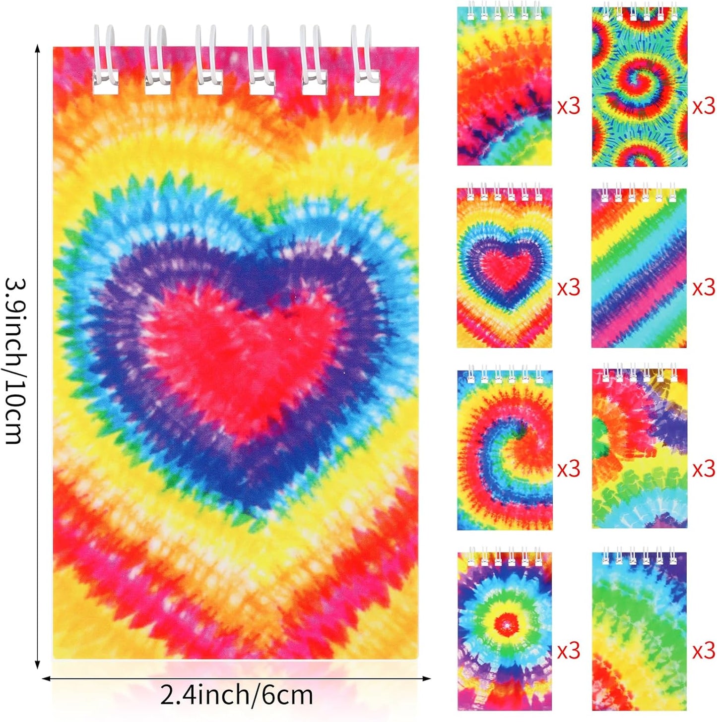Hooqict 24 Pack Small Pocket Notebook Mini Notebooks Bulk Small Spiral Notepads with 8 Colors, Memo Note Pads for Kids, Work, Office, School, 3.9 x 2.4 Inches