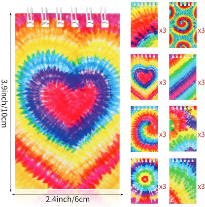 Hooqict 24 Pack Small Pocket Notebook Mini Notebooks Bulk Small Spiral Notepads with 8 Colors, Memo Note Pads for Kids, Work, Office, School, 3.9 x 2.4 Inches