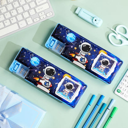 Henoyso Multifunctional Pencil Box for Girls Butterfly Pencil Case with Calculator and Sharpener Cool Cute Pencilcase School Supplies Essentials Christmas Birthday Gift Present for Kids Teens
