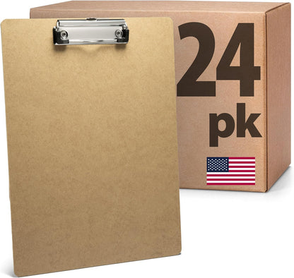 Officemate Recycled Wood Clipboards, Low Profile Clip, 6 Pack Clipboards, Letter Size (9 x 12.5 Inches), Brown (83806)