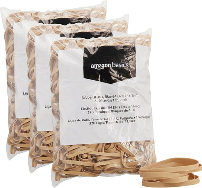 Amazon Basics Assorted Size and Color Rubber Bands, Strong Elastic Stretch Office Supplies, 0.5 lb. Variety Assortment