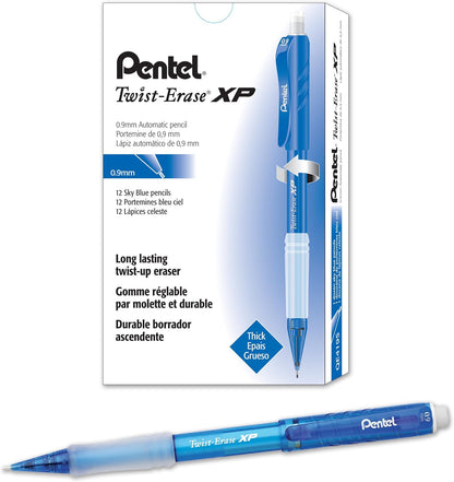 Pentel QE419A Twist-Erase Express Mechanical Pencil .9mm Black, Box of 1 Dozen