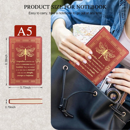 Dragonfly Gifts for Women,Journal for Women,A5 Hardcover Leather Journal - 200 Pages Premium Paper Notebook, Journal Notebook for School, Work (Dragonfly Pink)