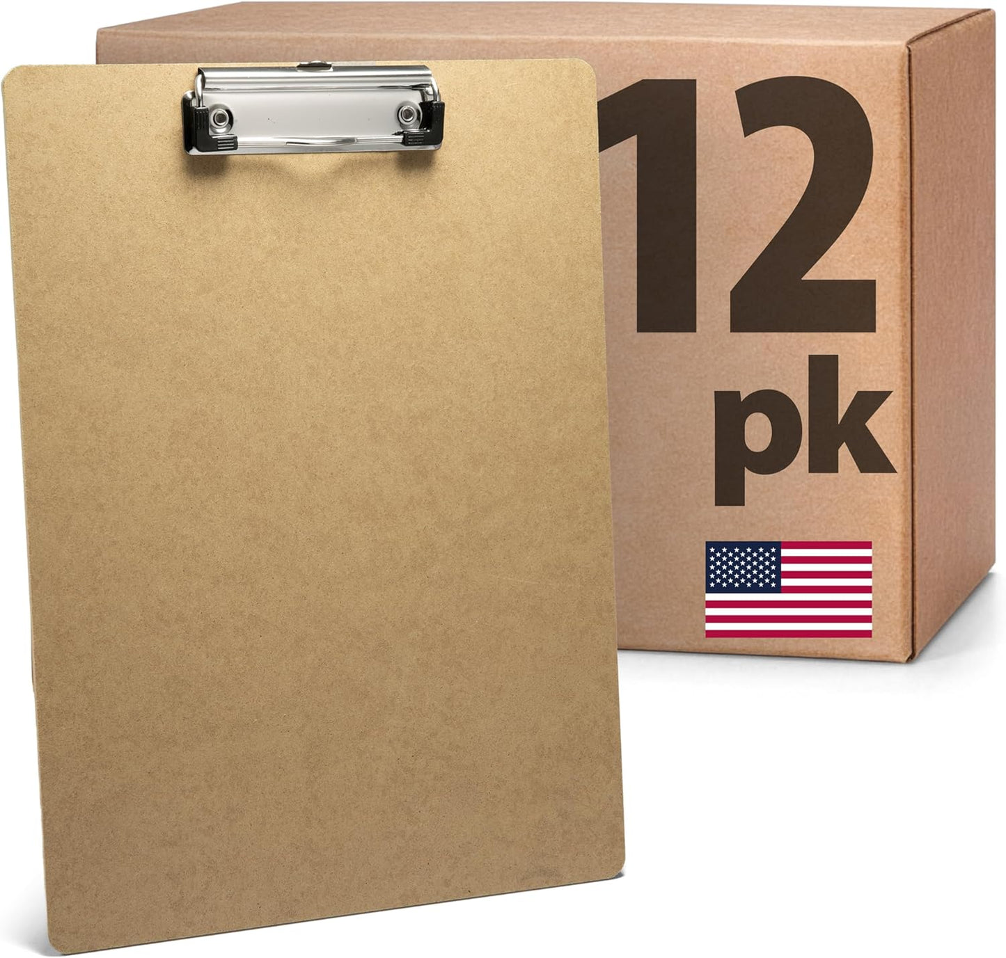 Officemate Recycled Wood Clipboards, Low Profile Clip, 6 Pack Clipboards, Letter Size (9 x 12.5 Inches), Brown (83806)