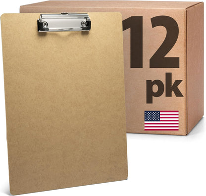 Officemate Recycled Wood Clipboards, Low Profile Clip, 6 Pack Clipboards, Letter Size (9 x 12.5 Inches), Brown (83806)