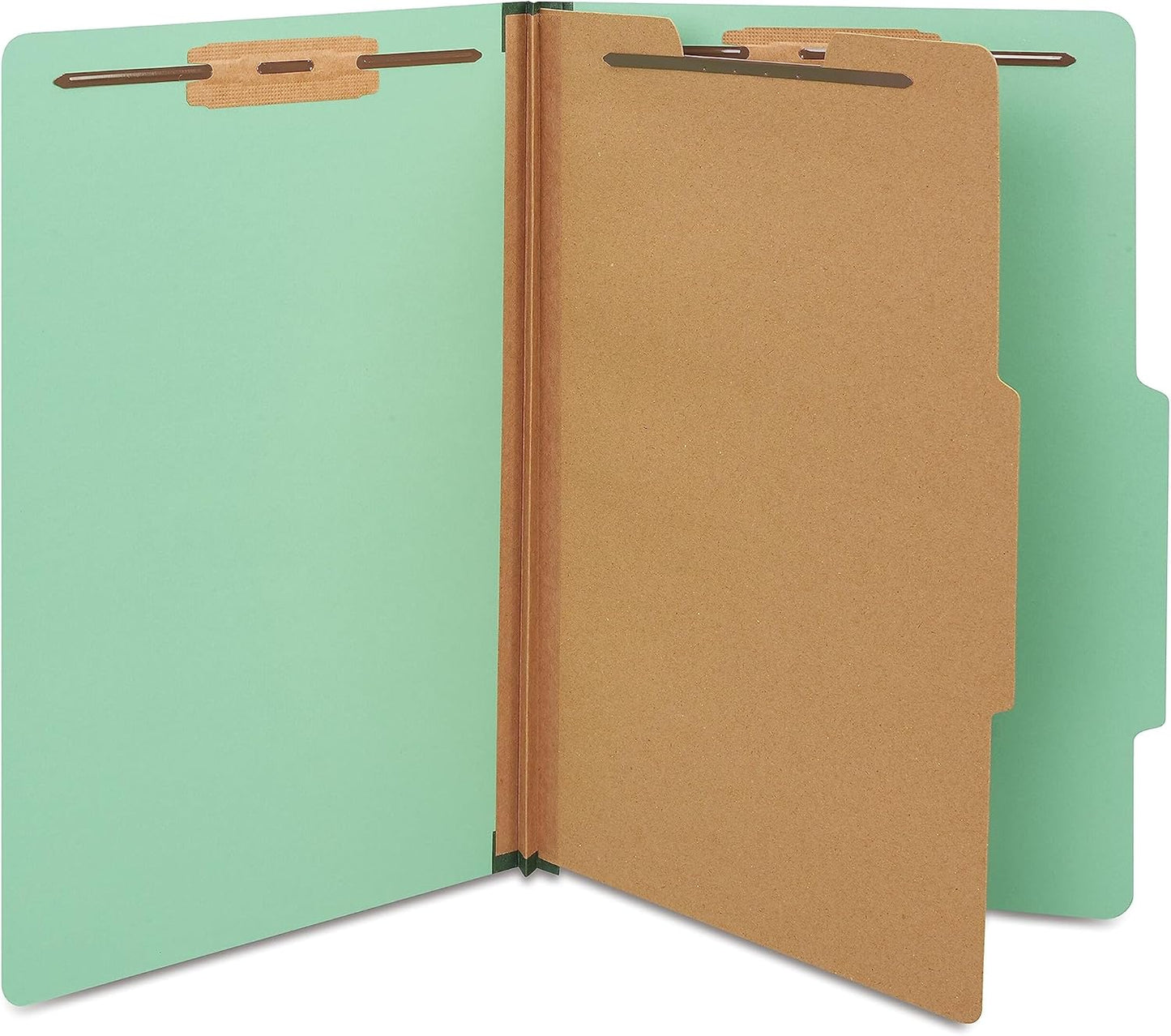 Staples Pressboard Classification Folders, Legal Size, 1‑Divider, 1.75" Expansion, Light Green, Heavy‑Duty Construction – 40/Carton