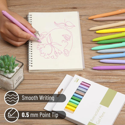 Mr. Pen- Retractable Gel Pens, 12 Pack, Colorful Ink, Fine Point 0.7mm, Fast Dry, Smooth Writing, Cute Pens for Drawing, Writing Planner and School Supplies