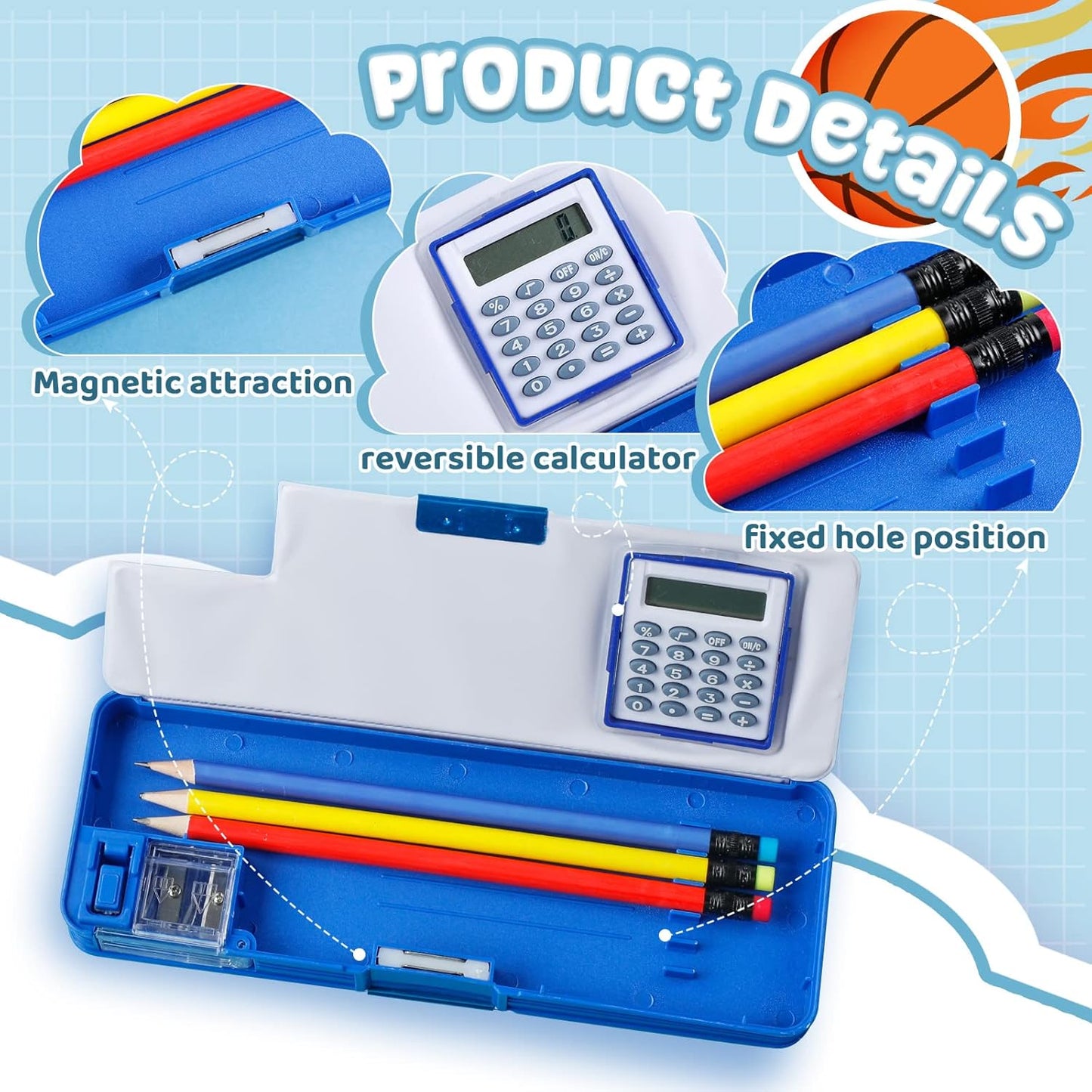 Henoyso Multifunctional Pencil Box for Girls Butterfly Pencil Case with Calculator and Sharpener Cool Cute Pencilcase School Supplies Essentials Christmas Birthday Gift Present for Kids Teens