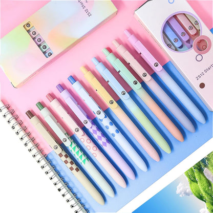 YOXMJDB Gel Pens, 5 Pcs Medium Point Smooth Writing Pens Cute Pens for Women, High-End Series 0.7mm Black Ink Pens for Journaling Note Taking, School Office Supplies (5 Pcs Gradient Morandi)