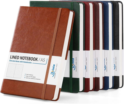 Dynta Office Notebooks 6 Pack, A5 Lined Pages, 100 GSM Paper, Hardcover, College Ruled, Professional Notebooks for Meetings, Work Notes & Everyday Writing
