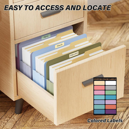 Ansook Poly Legal Size 5.25" Expansion File Pockets,6 Pack Pastel Large Capacity File Pockets Folders,Heavy Duty File Pocket for Cabinet,with Straight-Cut Tab,hold 8.5" x 11" documents & Manila Folder
