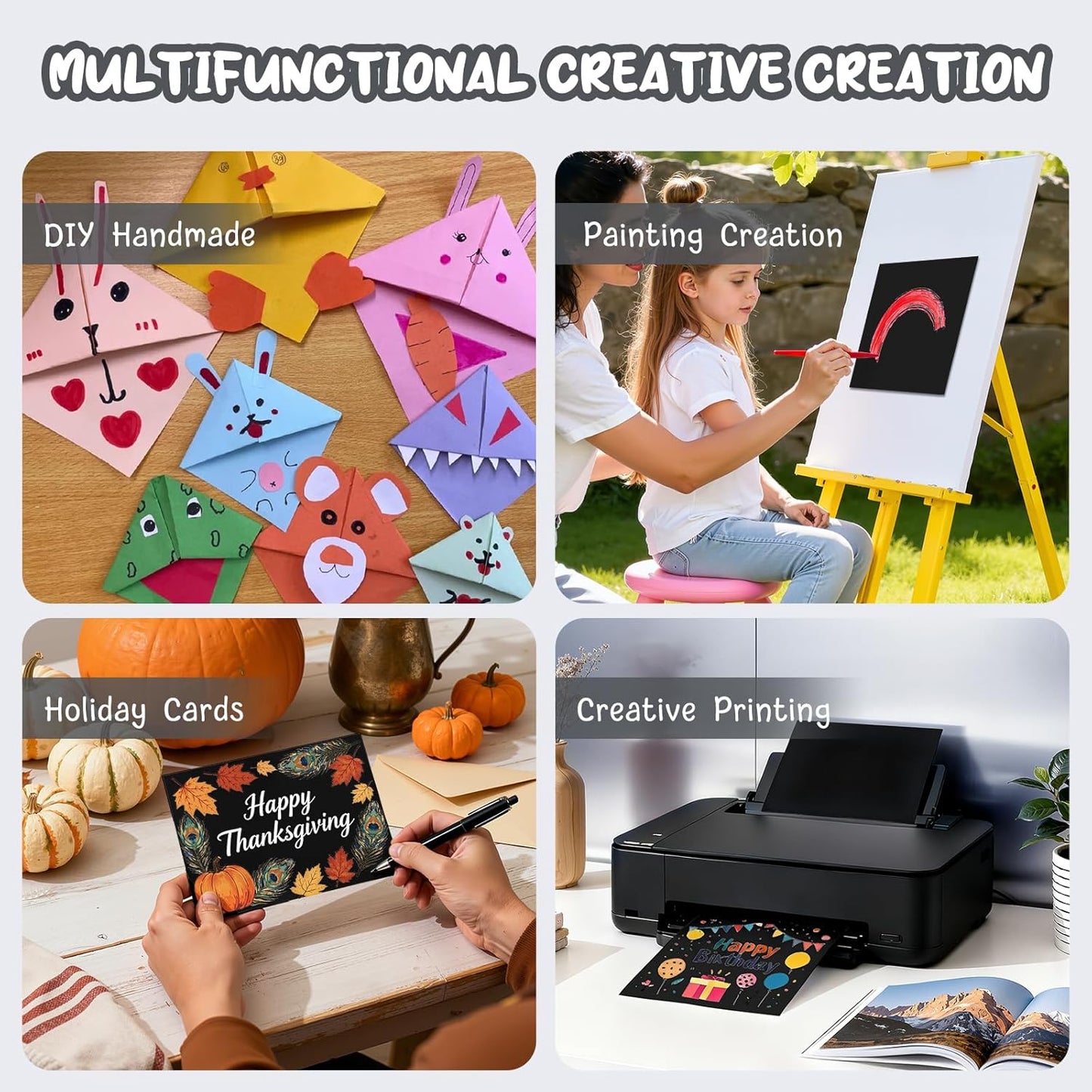 40 Sheets Cream Cardstock Paper 8.5 x 11, Ivory Cardstock Printer Paper 8.5x11, Off White Card Stock Paper 8.5 x 11, 200 GSM Construction Paper for DIY Cards, Greeting Cards, Wedding Invitations