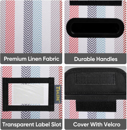 BALEINE File Organizer Box with Lid, Collapsible File Folder Organizer with Plastic Slide, Hanging File Folder Box for Office Document Storage (1 Pack, Black)