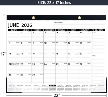 2026-2027 Desk Calendar – Run Now to MAR. 2027, 18 Monthly Desk Calendar 2026-2027 Large, 17'' x 12'', Best Desk/Wall Calendar 2026 with To-do Lists, Desk Pad, Ruled Blocks, Corner Protectors