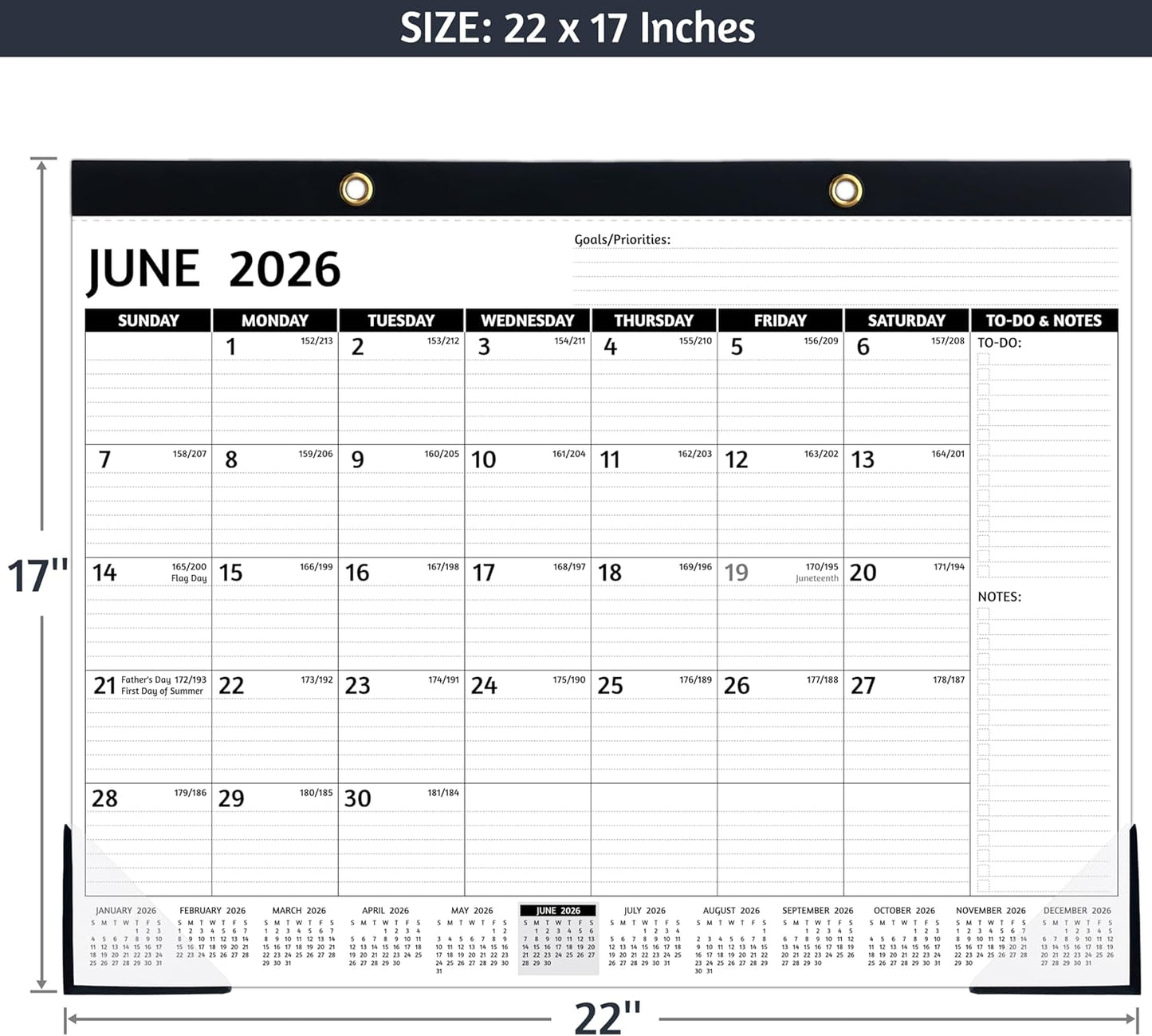 2026-2027 Desk Calendar – Run Now to MAR. 2027, 18 Monthly Desk Calendar 2026-2027 Large, 17'' x 12'', Best Desk/Wall Calendar 2026 with To-do Lists, Desk Pad, Ruled Blocks, Corner Protectors