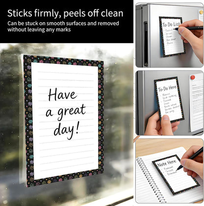 2 Pack Sticky Notes 4x6 in, Funny Large Notepads with Lines, Cute Self-Stick Memo Note Pads for Office, Home, Meeting Luxury Boho Flowers