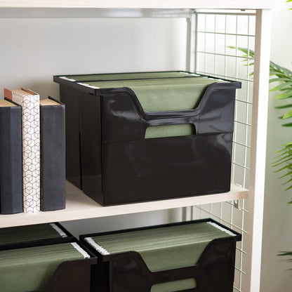 IRIS USA Magazine Holder, Compact File Storage Mini File Organizer for Desk and Home Office, Personal File Organizer for Papers and Magazines, Space-Saving Storage Set 6 Pack, Black