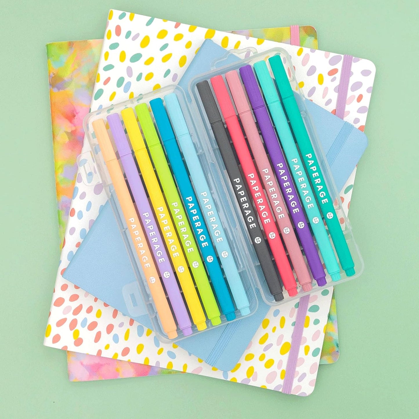 PAPERAGE Felt Tip Fine Point Pens (0.4mm), 12 Pack, Pens For Journaling, Notebooks, Planners, Calendars & Drawing, Great for School, Office, & Home (Black Ink)