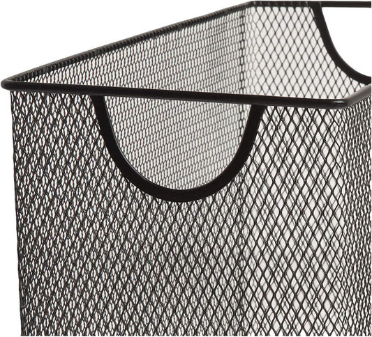 U Brands Desktop Hanging File Organizer, Black Mesh Metal, Letter Size, Steel Wire Document & Folder Organizer for Office Desk, Home, Classroom