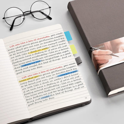 EMSHOI Graph Paper Notebook - 256 Pages A5 Graph Notebook/Journal, Hard Cover, 120gsm Thick Paper, Smooth PU Leather, Inner Pocket, 5.75'' × 8.38''-Black