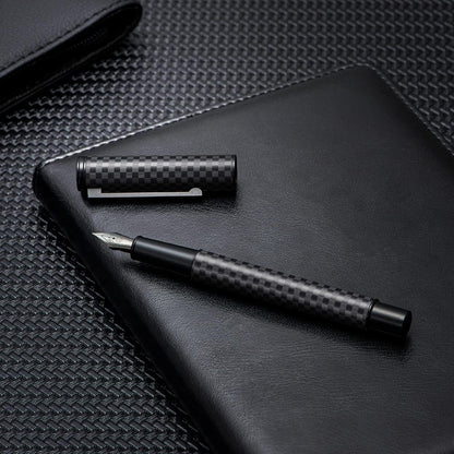 Hongdian Matte Black Forest Rollerball Pen with Schmidt Black Ink Refill, Classic Design with Metal Case for Business Signature