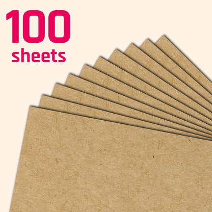 50 Sheets, Brown Kraft Cardstock, 200 GSM (75 lb. Cover), 8.5 x 11 inches