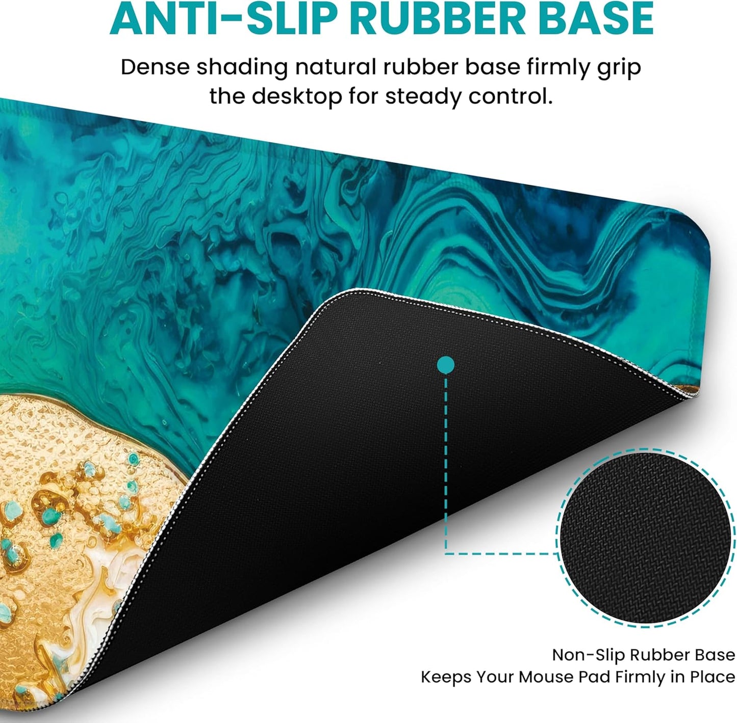 Large Mouse Pad for Desktop, Cute Desk Mat Pad Protector for Work & Gaming, Aesthetic Pretty Anti-Slip Laptop Blotter Cover for Office School Home Supplies, Wildflowers, 31.5" x 11.8"