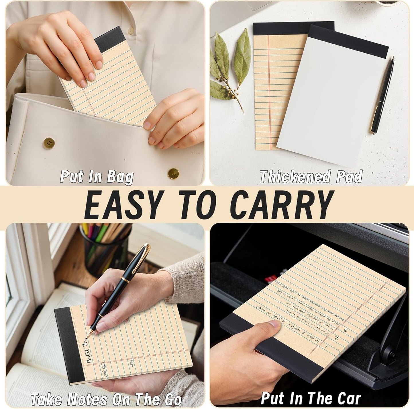 36 Pack Legal Pads Bulk, 5x8 Inch Rainbow Notepad, Note Pads Wide Ruled Perforated Memo Pad for Work Study Daily Note Taking List, Lined Writing Pads Memo Refills Notepads for Office Home School