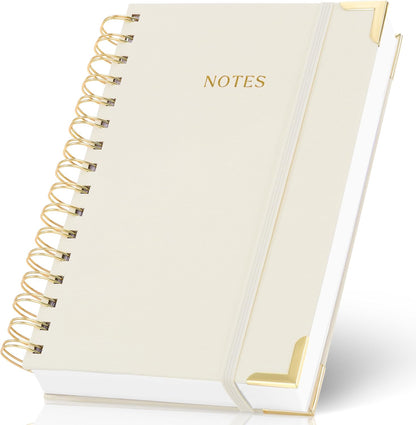 Aesthetic Thick Spiral Notebook Journal For Women in B5 Format - Modern Linen Hardcover College Ruled Note Book With 300 Lined Pages - Perfect For Writing And Staying Organized at Work or School